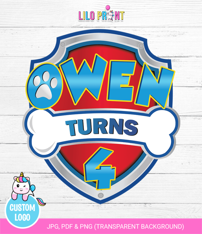 Paw patrol personalized logo - paw patrol logo - paw patrol