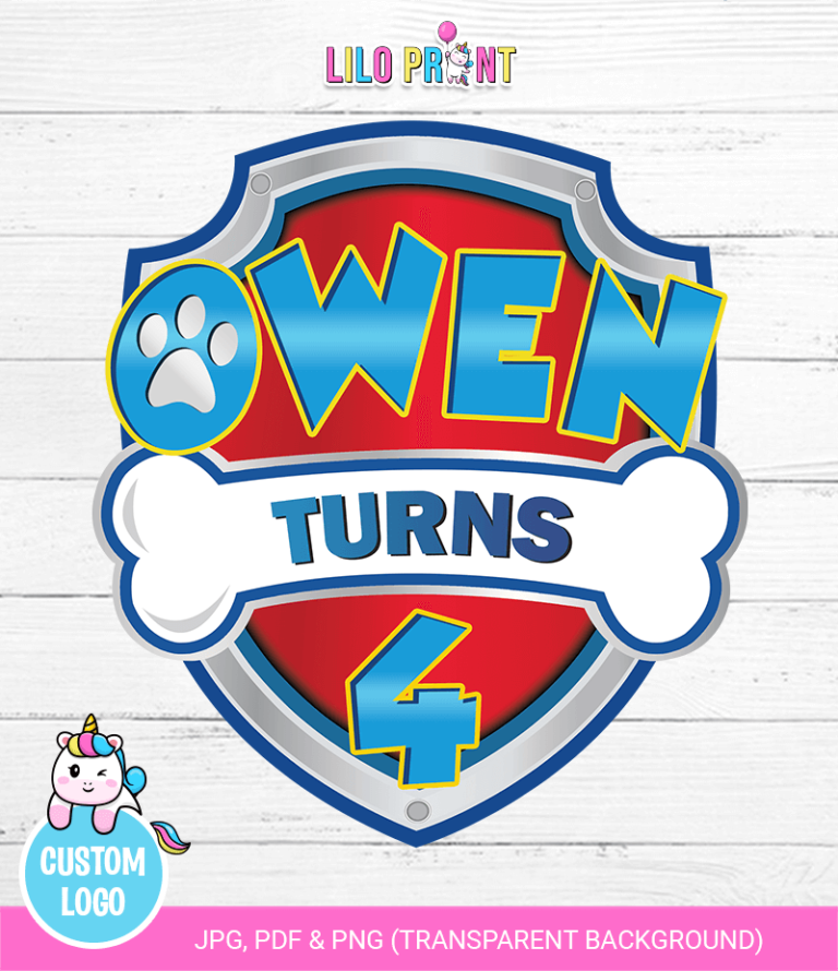 Paw patrol personalized logo - paw patrol logo - paw patrol