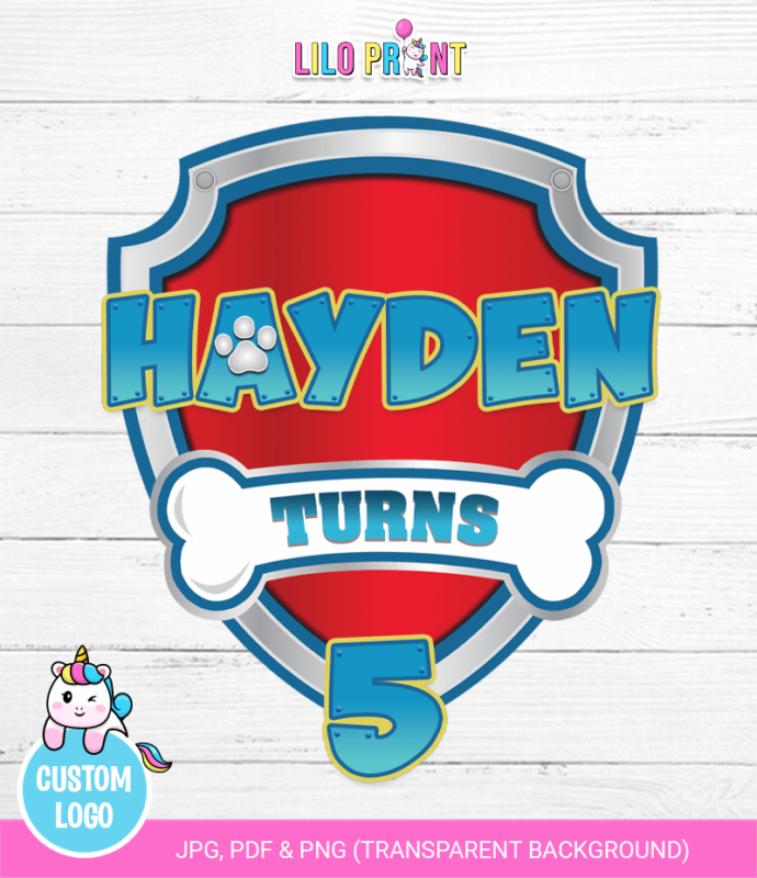 Paw patrol personalized logo - paw patrol logo - paw patrol custom logo