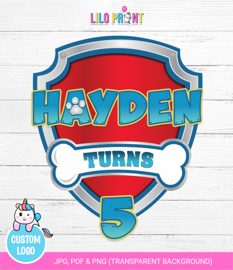Paw patrol personalized logo - paw patrol logo - paw patrol custom logo