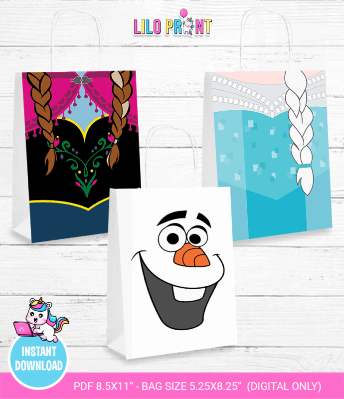 Frozen favor bags - Frozen printable favor bags- Frozen party printables