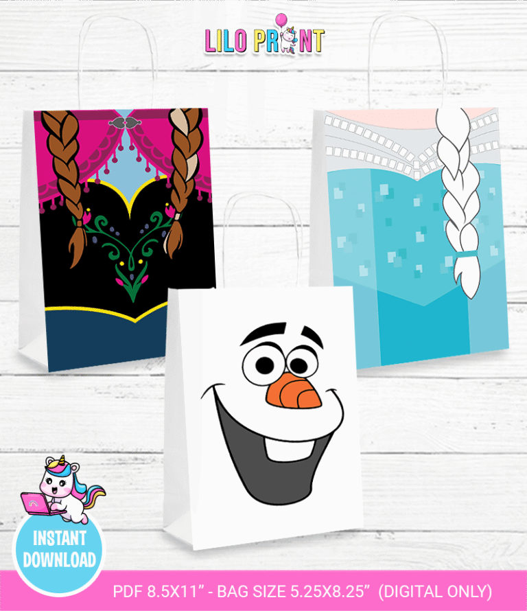 Frozen favor bags - Frozen printable favor bags- Frozen party printables
